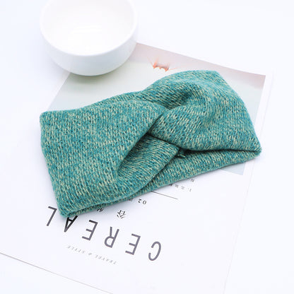 Woven Knitted Turban Headband Sweet And Versatile Wide-brim Headdress