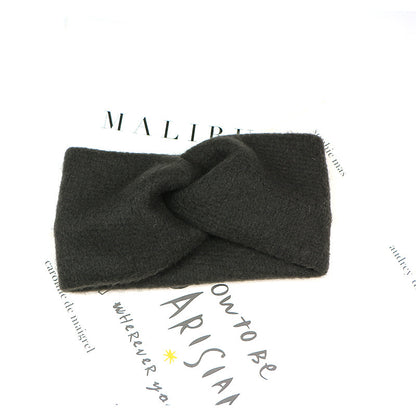 Woven Knitted Turban Headband Sweet And Versatile Wide-brim Headdress