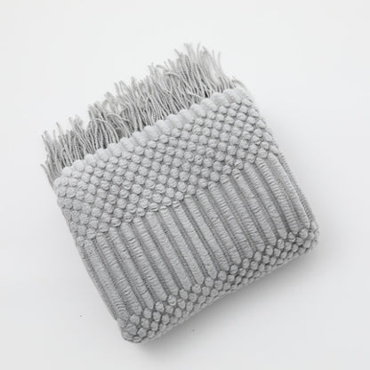 Sofa Bed Blanket Cashmere-like Warm Tassel Scarf