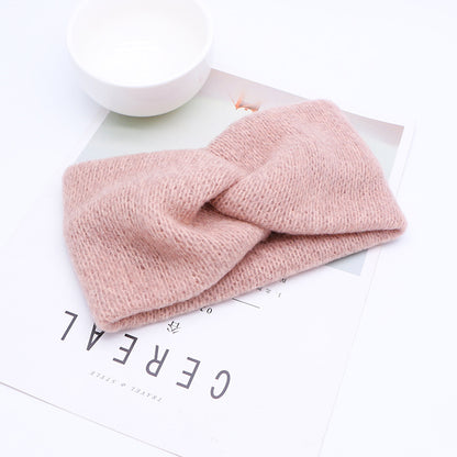 Woven Knitted Turban Headband Sweet And Versatile Wide-brim Headdress